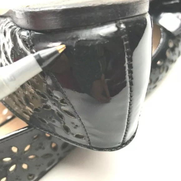 Prada Cipria Eyelet perforated patent bow flats - Picture 4 of 8